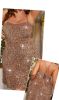 Adult Female Costumes to Hire - Gold Cami Sequin Dress - 3XL